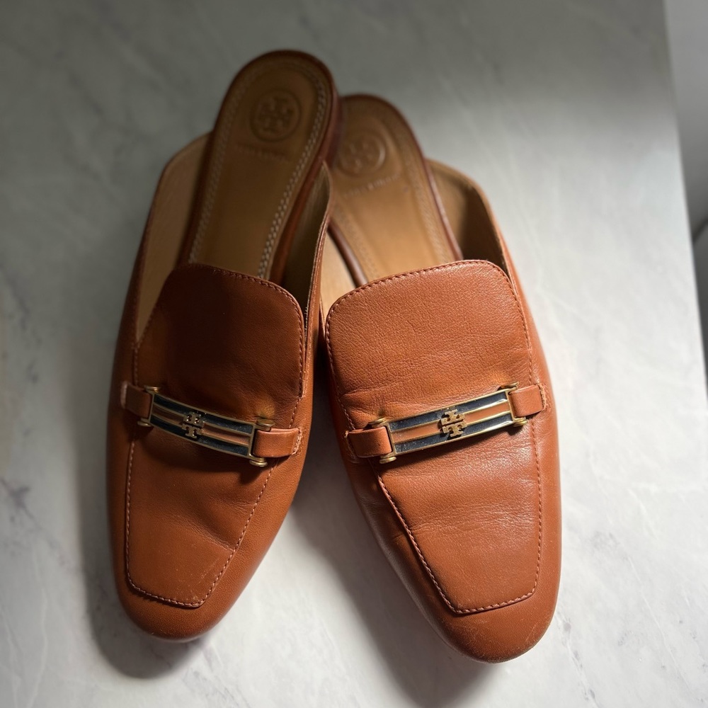 TORY BURCH "Amelia" Leather Loafer Mules